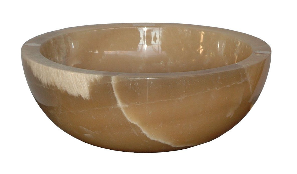 Vasque à poser « Bascom Onyx » en marbre effet onyx beige – 40 cm