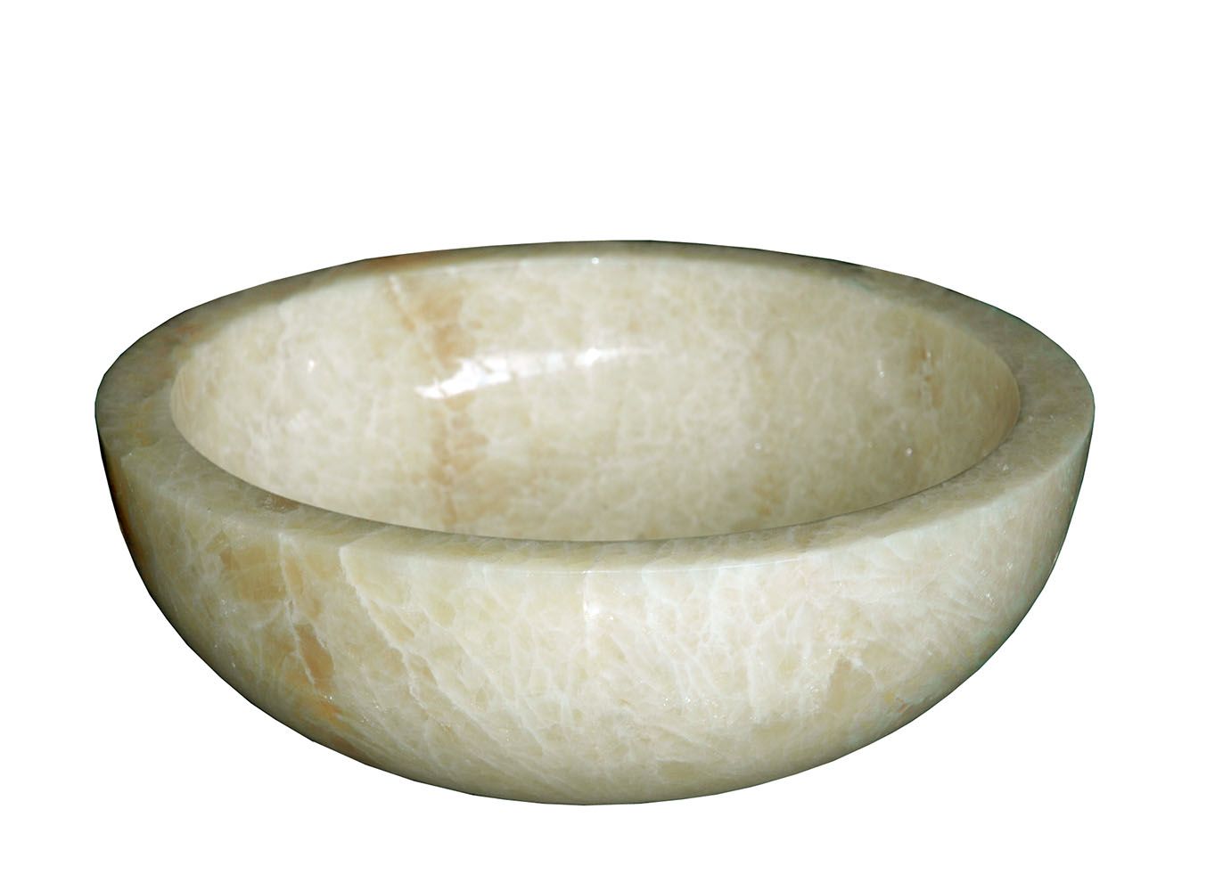 Vasque à poser « Bascom Onyx » en marbre effet onyx beige – 40 cm