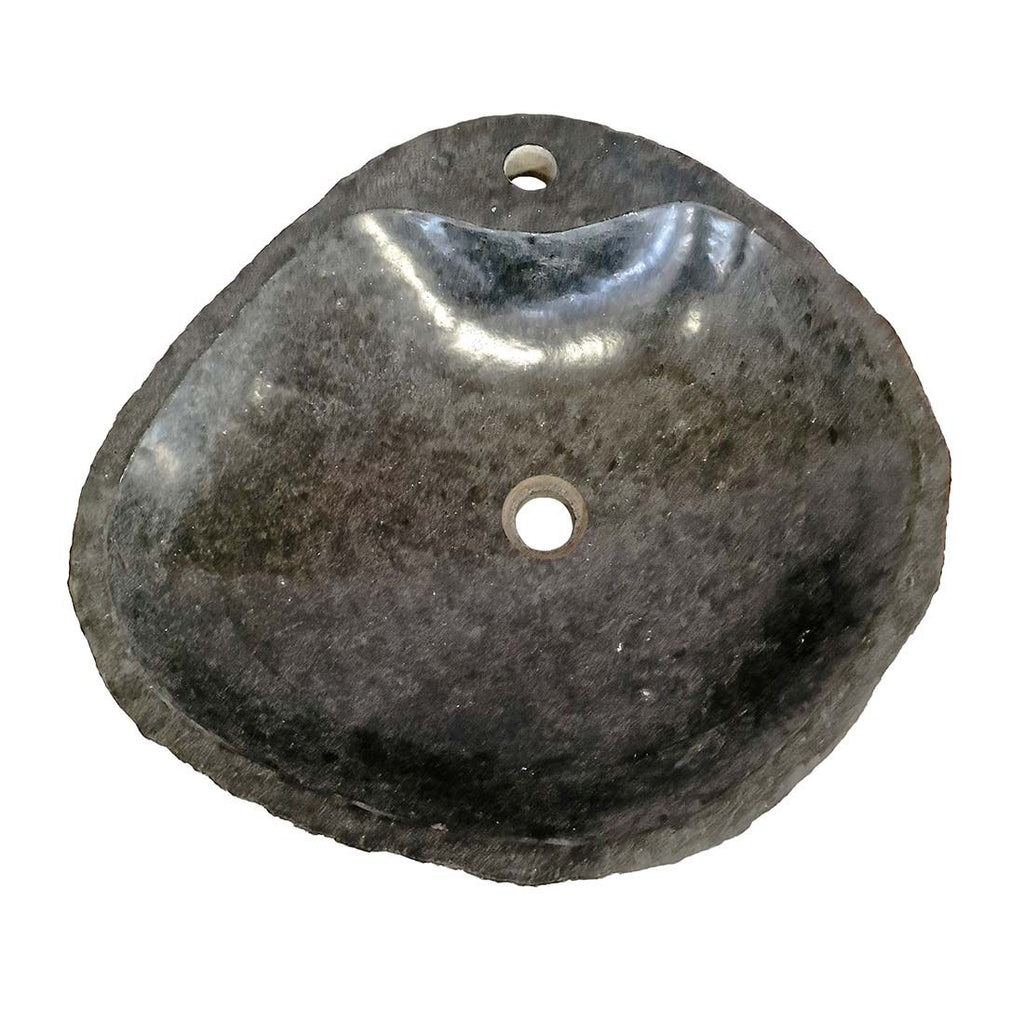 Vasque à poser « Andesite » en pierre naturelle grise  – 55 cm