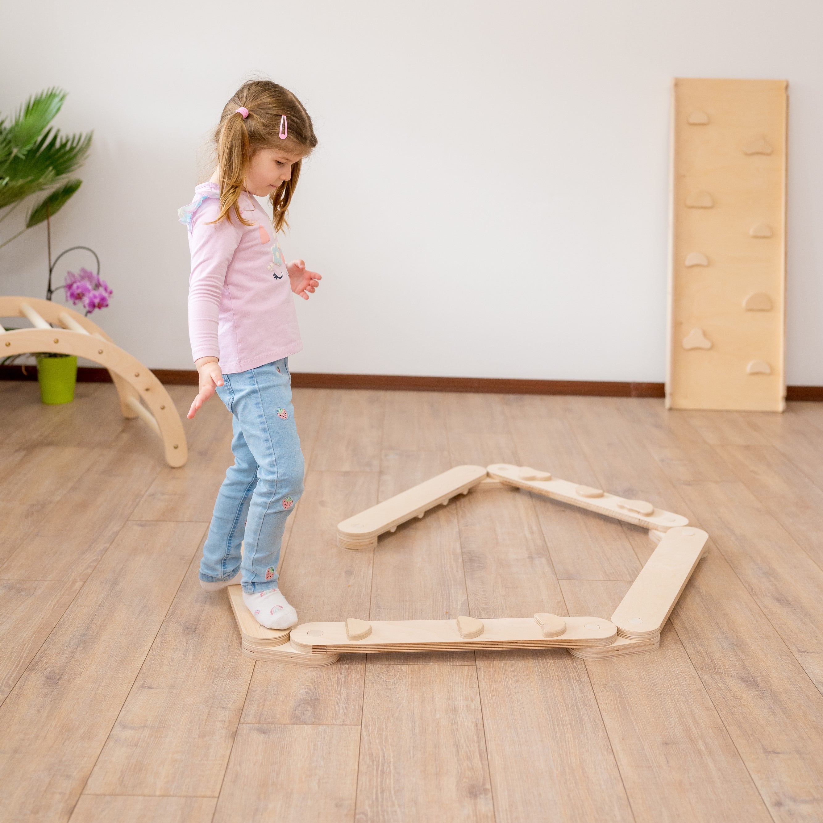 128_Parcours d’équilibre en bois Wooden Magic (kit)