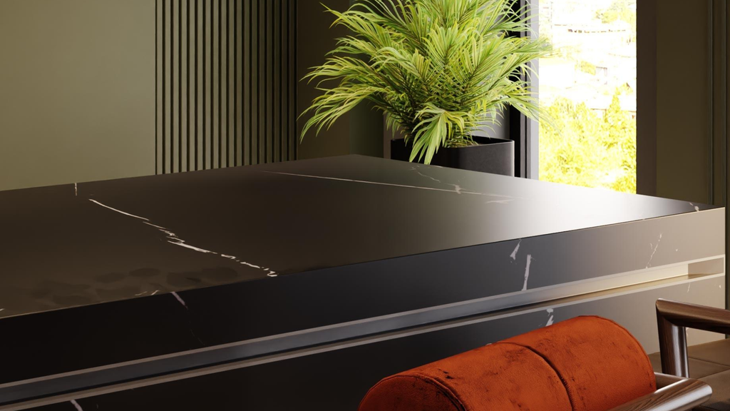 Plan de travail Nero Marquina noir effet marbre