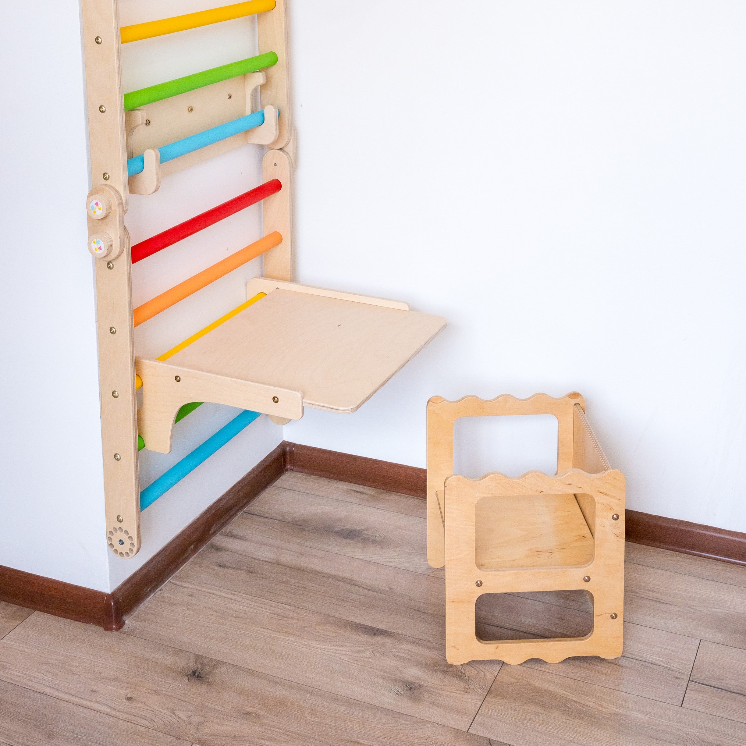 126_Plateau table en bois (extension) pour triangle de Pikler pliable