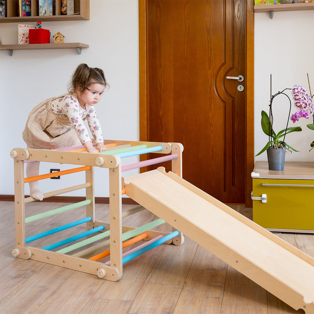 105_Ensemble de motricité Pikler modulable : 4 modules + rampe réversible