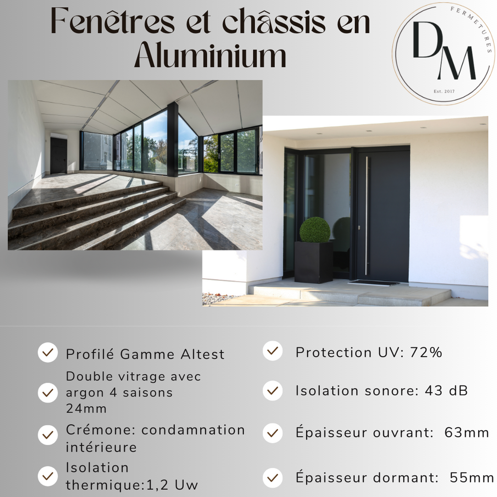 Fenêtre Aluminium avec 1 ventail ouvrant