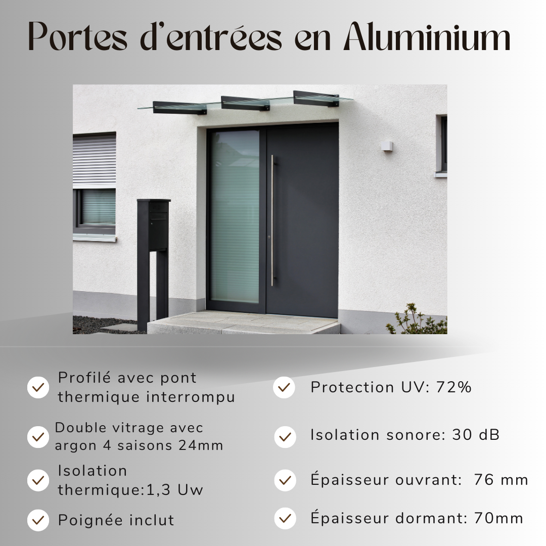Porte d'entrée en aluminium CLASSIC DESIGN 2306