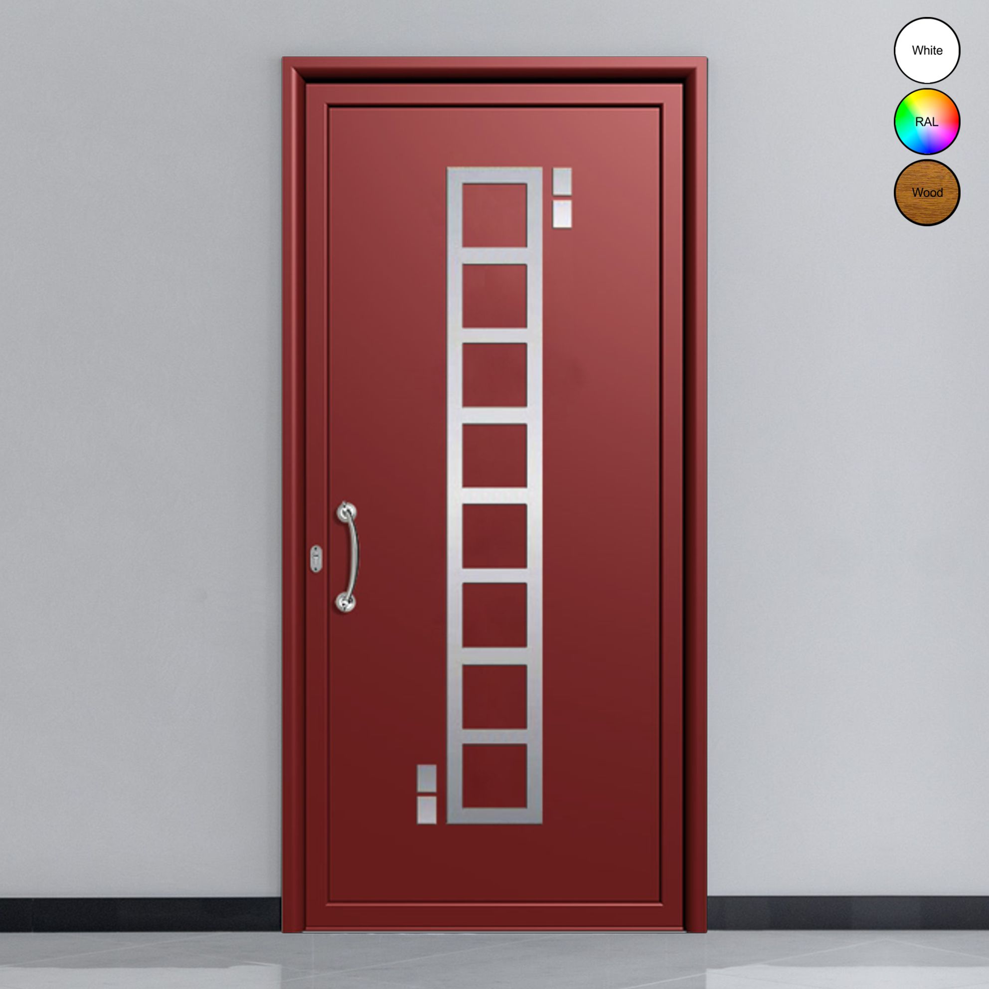 Porte d'entrée en aluminium INOX 6021