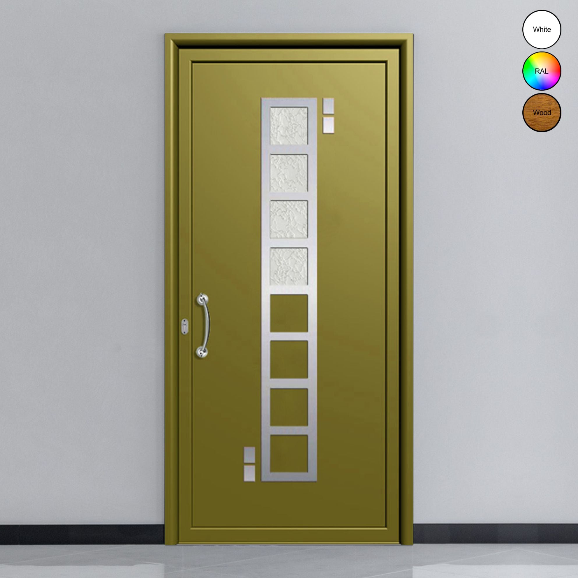 Porte d'entrée en aluminium INOX 6023