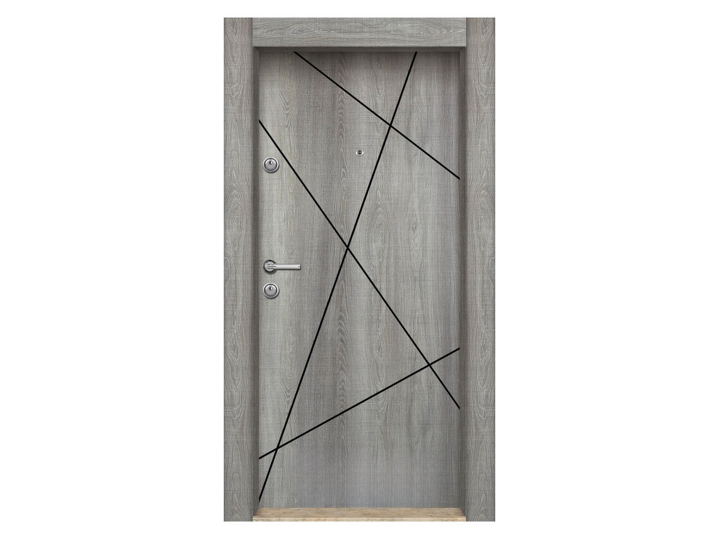 Porte d'entrée blindée STRL - Gris Mesh