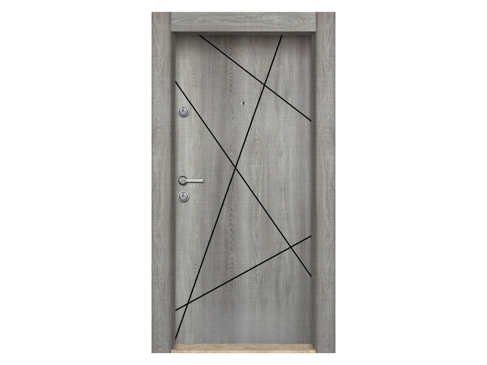 Porte blindée STRL -Gris Mesh- 9210 (L.:900mm ; H.:2000mm)