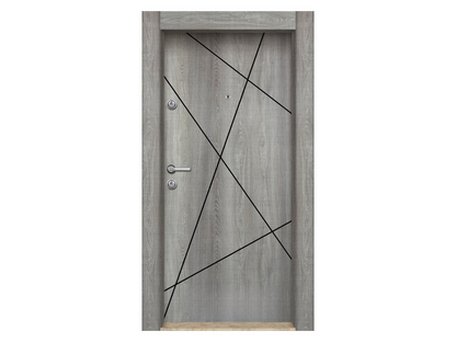 Porte d'entrée blindée STRL - Gris Mesh