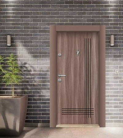 Porte blindée Parkdoor - TAN - 9201 (L.:900mm ; H.:2000mm)