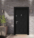 Porte blindée Parkdoor - Perle noire - 9202 (L.:900mm ; H.:2000mm)
