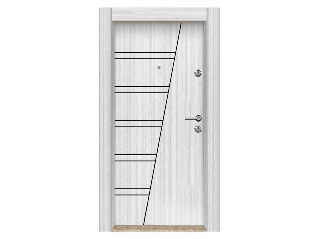 Porte d'entrée blindée STRL - Perle blanche