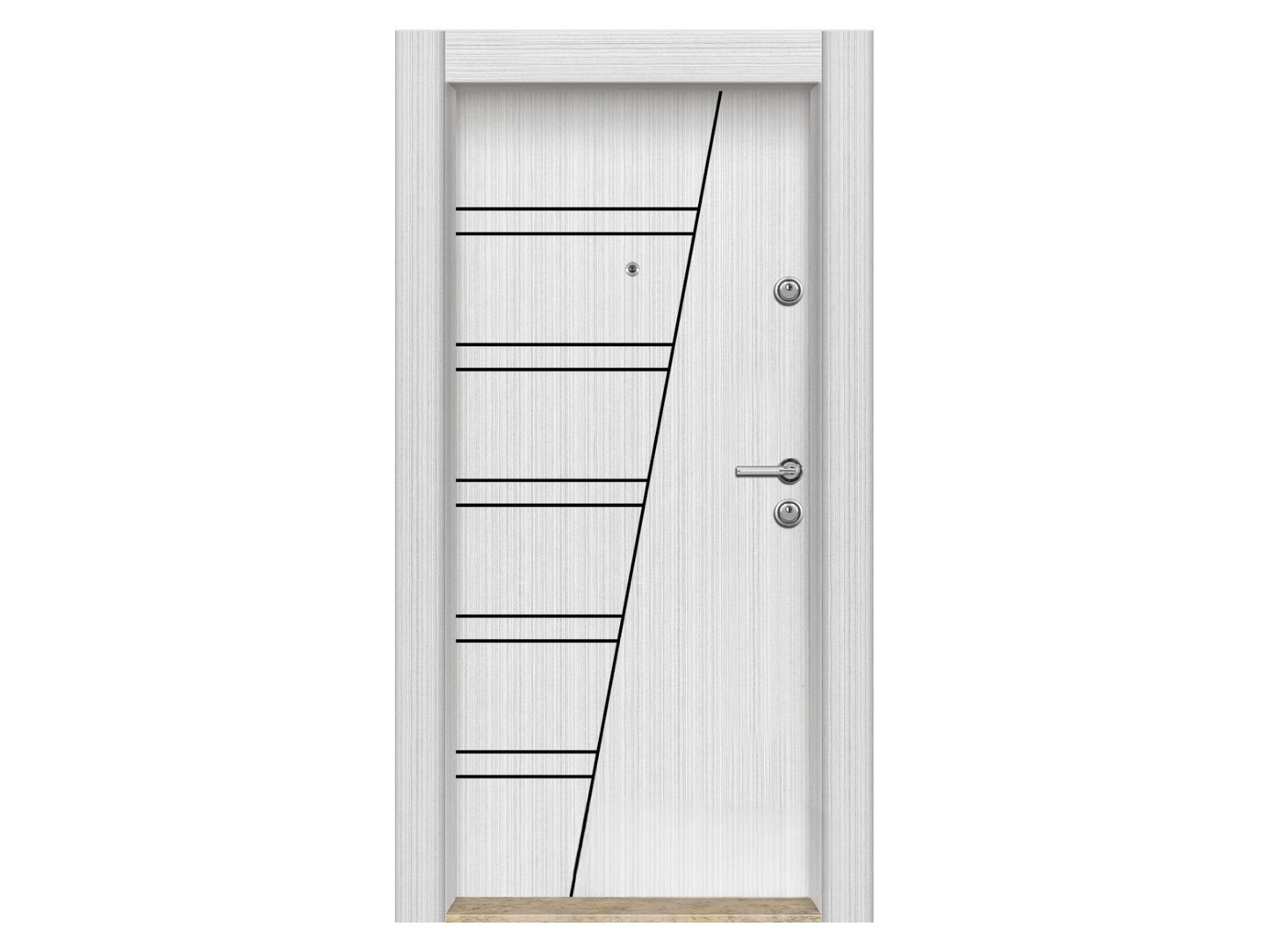 Porte d'entrée blindée STRL - Perle blanche