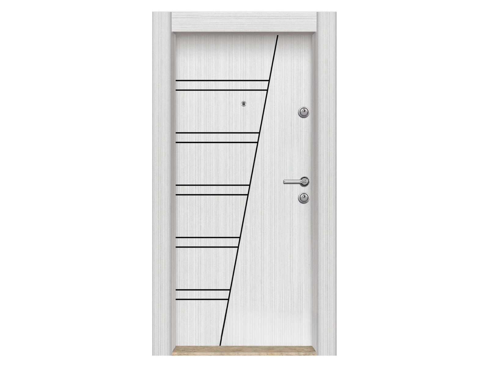 Porte blindée STRL -Perle blanche- 9209 (L.:900mm ; H.:2000mm)