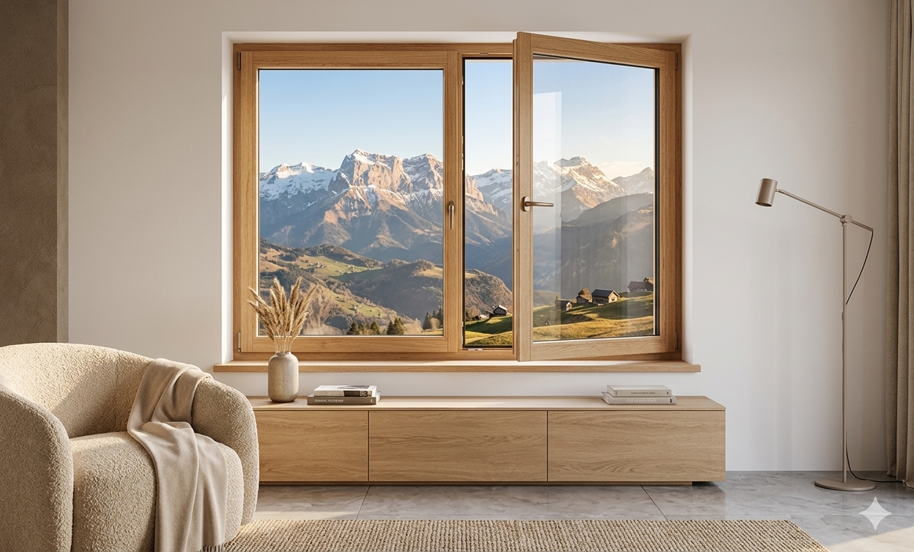 Fenêtre en bois – 2 ventaux ouvrants