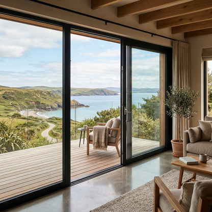 Baie vitrée coulissante en aluminium 2 ventaux PRBG Pro (L.:2400mm x H.:2150mm)
