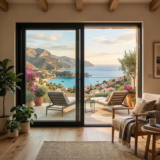 Baie vitrée coulissante en aluminium 2 ventaux PRBG Pro (L.:1550mm x H.:2140mm)