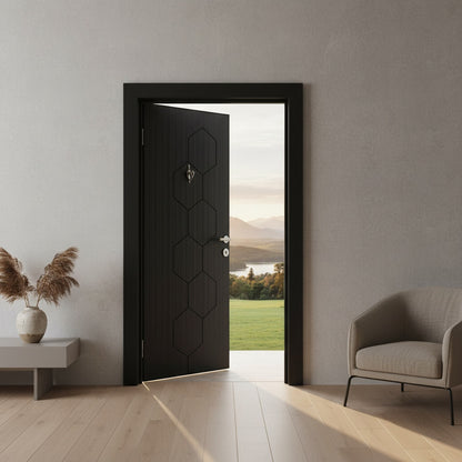 Porte d'entrée blindée PRKD - Perle noire