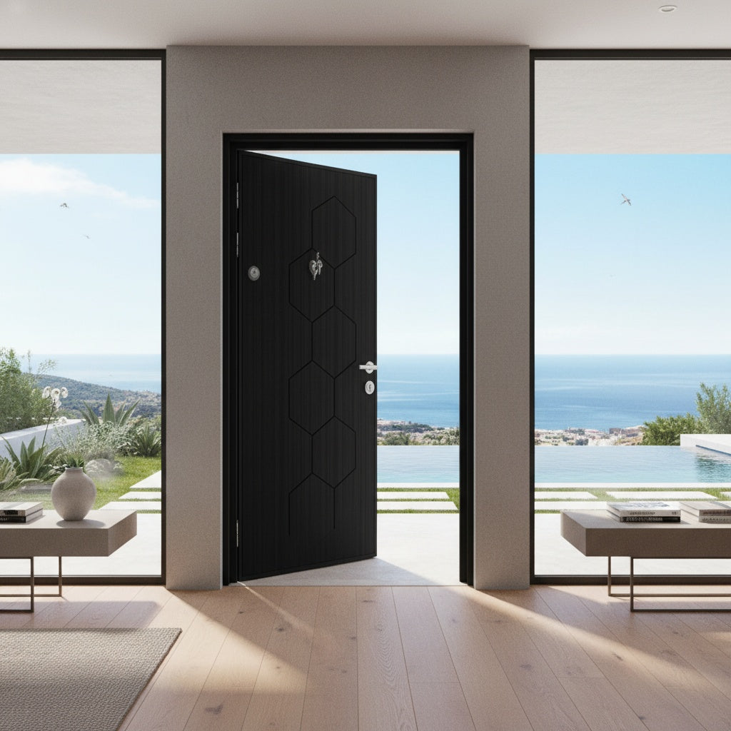 Porte d'entrée blindée PRKD - Perle noire