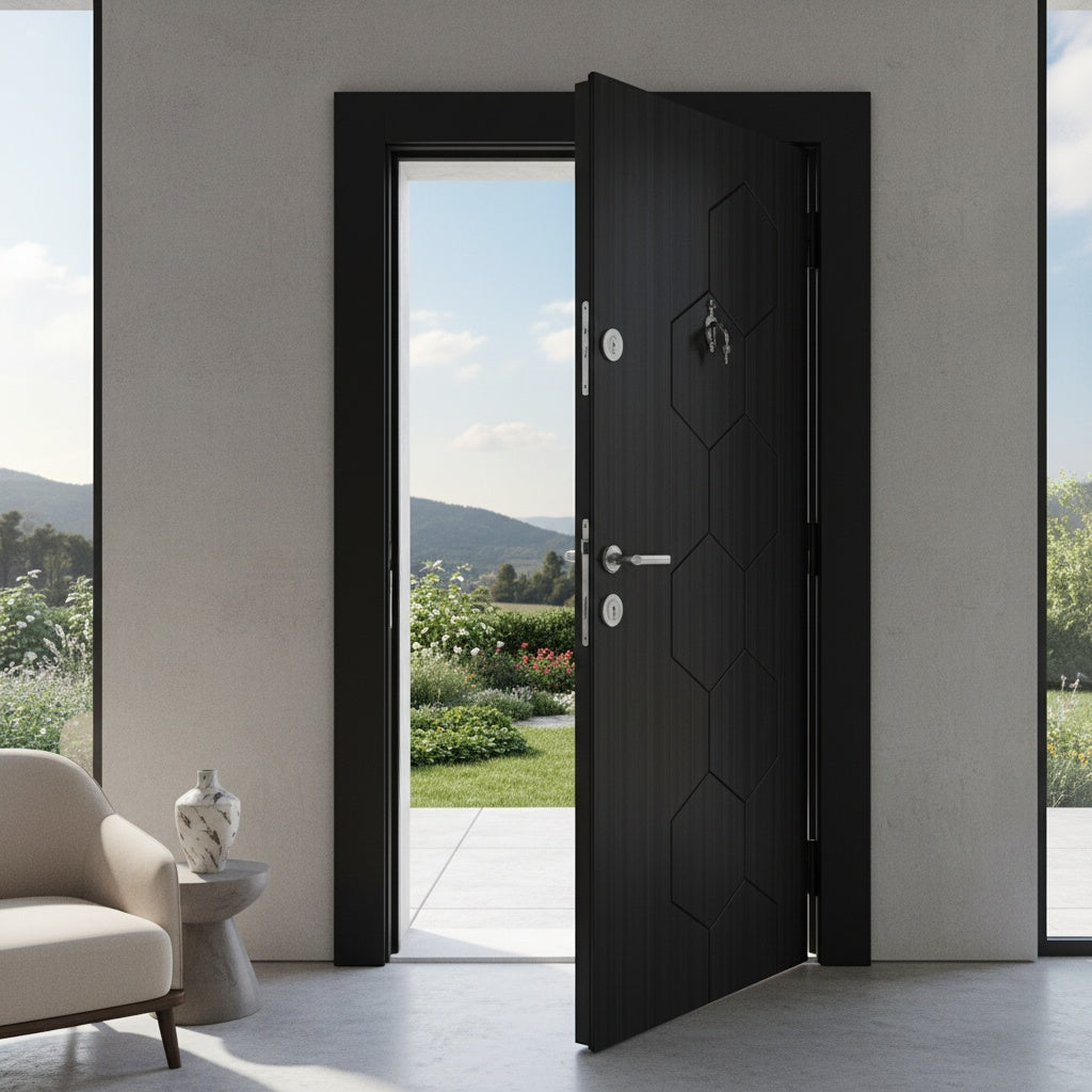 Porte d'entrée blindée PRKD - Perle noire