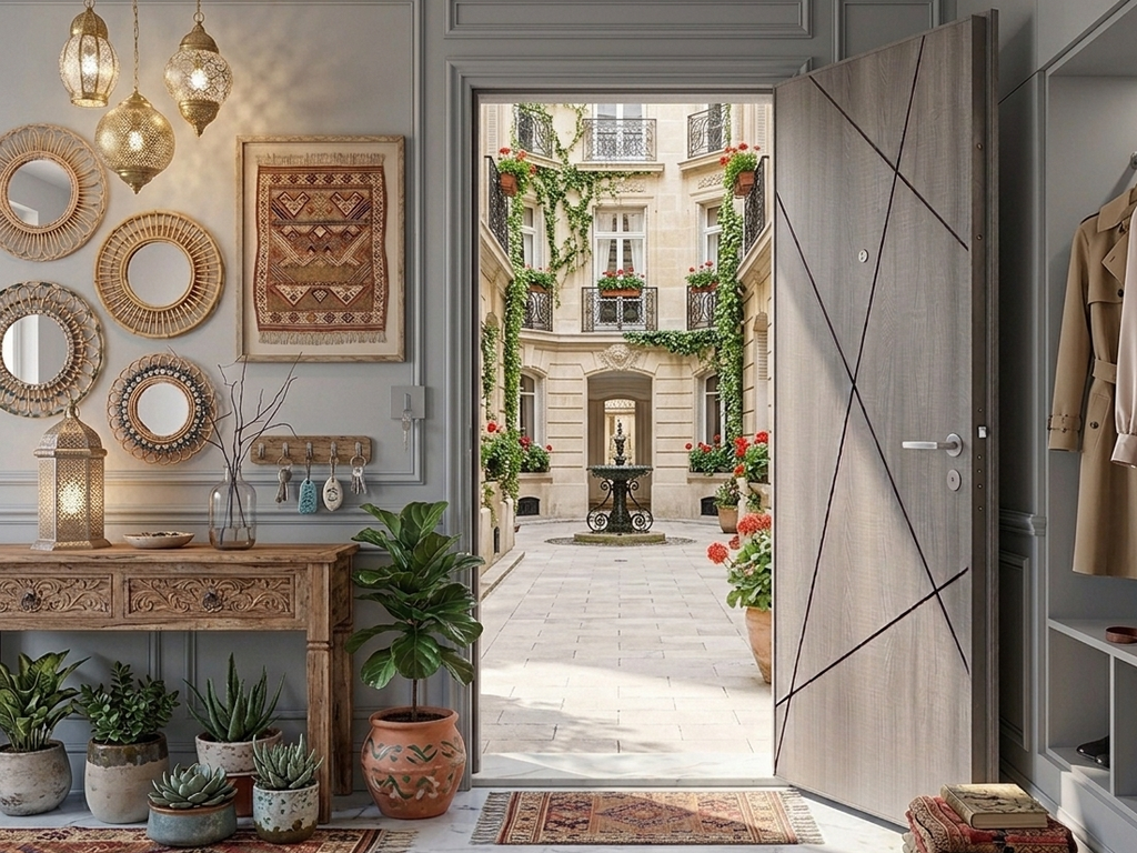 Porte d'entrée blindée STRL - Gris Mesh