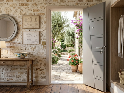 Porte d'entrée blindée STRL - Perle blanche