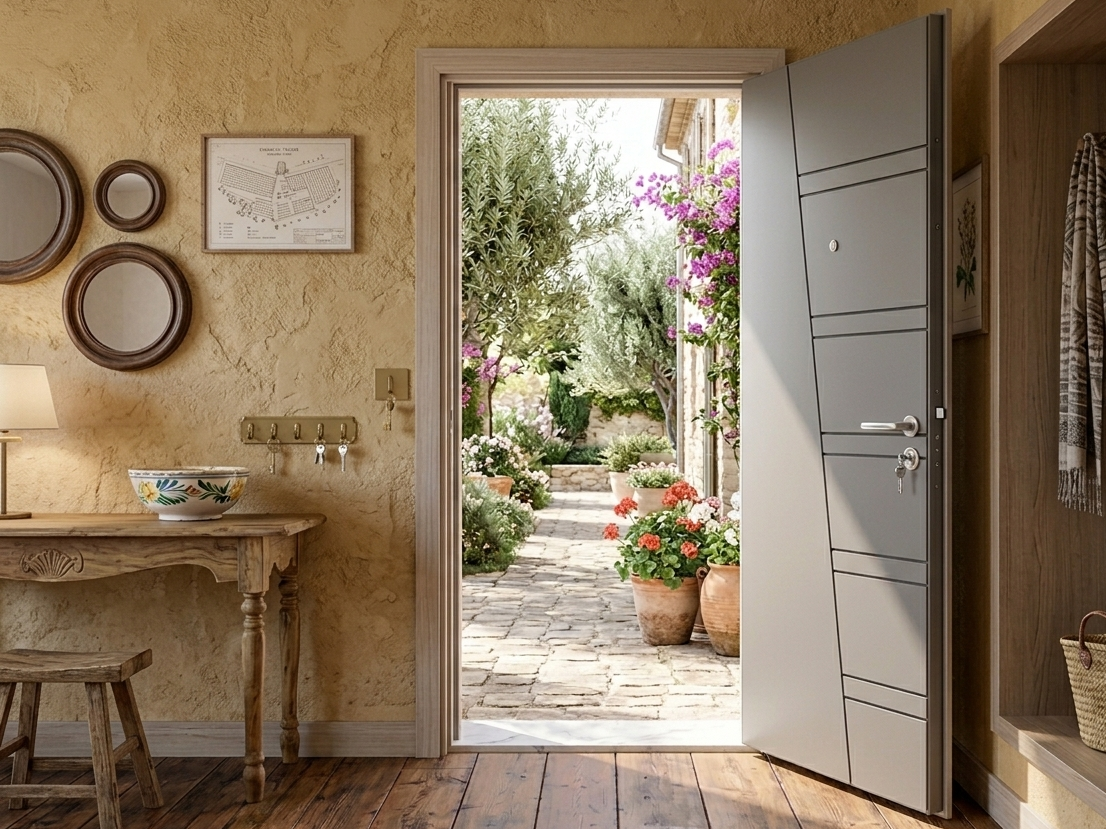 Porte d'entrée blindée STRL - Perle blanche