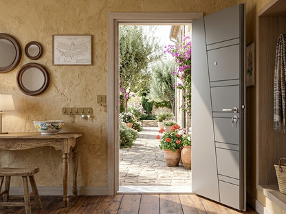 Porte d'entrée blindée STRL - Perle blanche