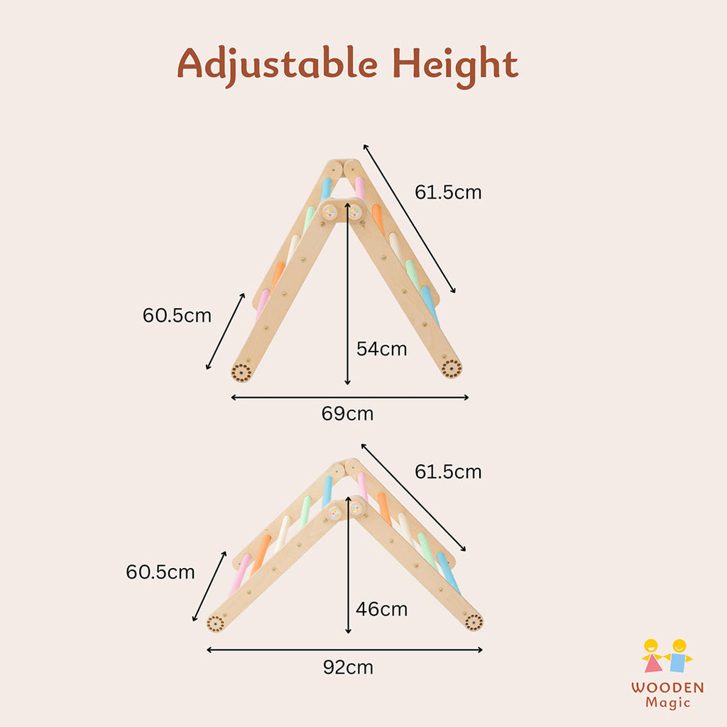 104_Triangle d’escalade Pikler avec rampe 2-en-1 (toboggan et face escalade)