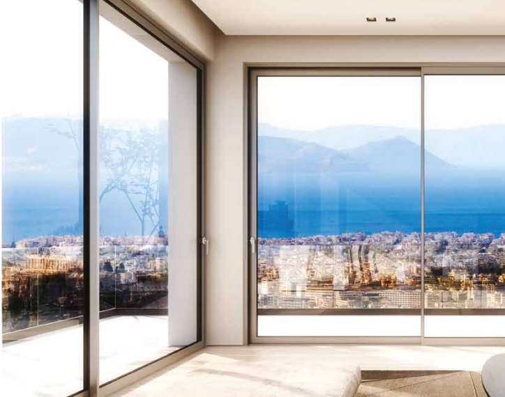 Châssis coulissant en aluminium 2 ventaux DMBG Pro (L.:1550mm x H.:2140mm)