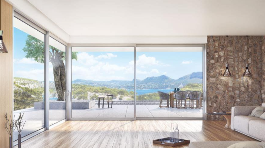 Châssis coulissant en aluminium à soulèvement 2 ventaux  SMARTIA S560 (L.:1800mm x H.:1400mm)