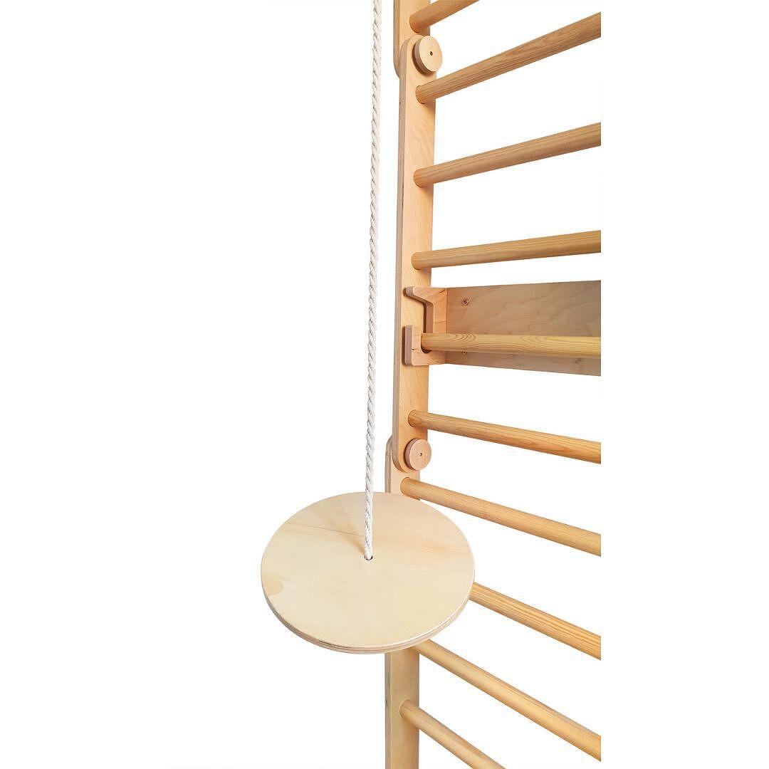 135_Balançoire-disque en bois pour enfants, compatible mur suédois